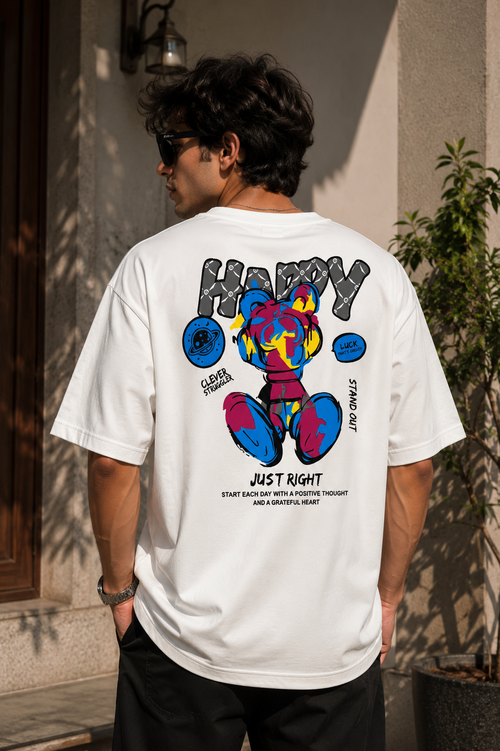 The Stranger'z Happy Bear LuxeSilk Oversized Tee