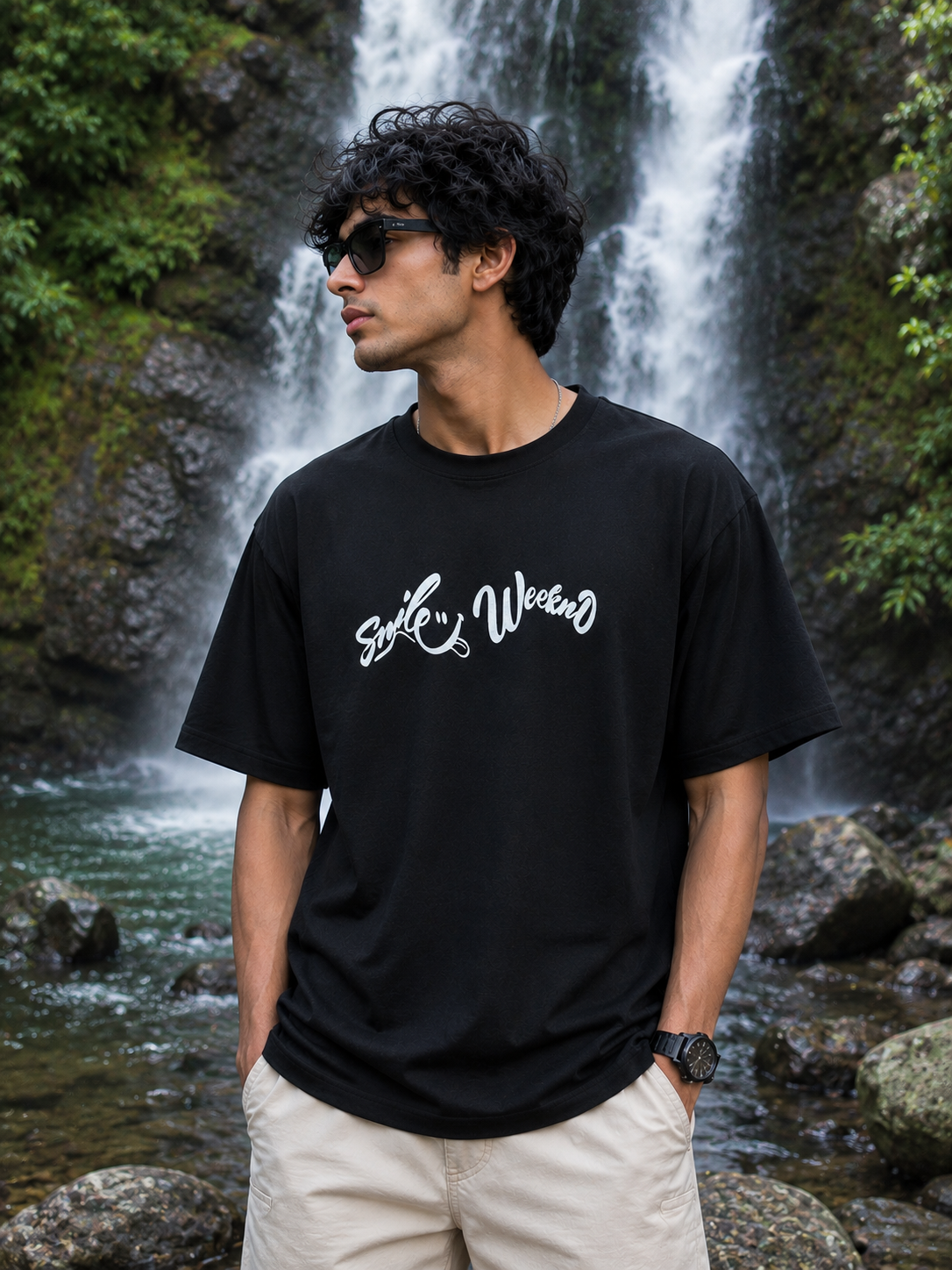 The Stranger'z Store Easy Days Graphic Oversized T-Shirt