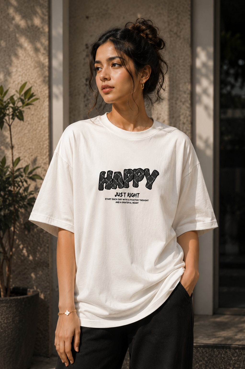 The Stranger'z Happy Bear LuxeSilk Oversized Tee