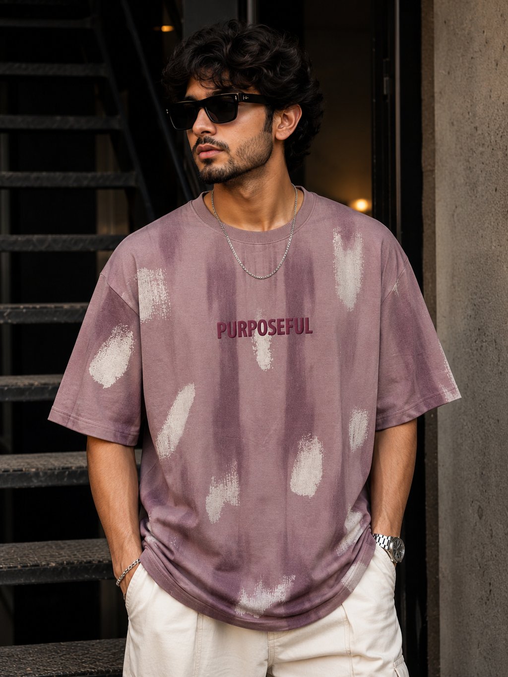 The Stranger'z Store Vintage Mauve Acid Wash Tee