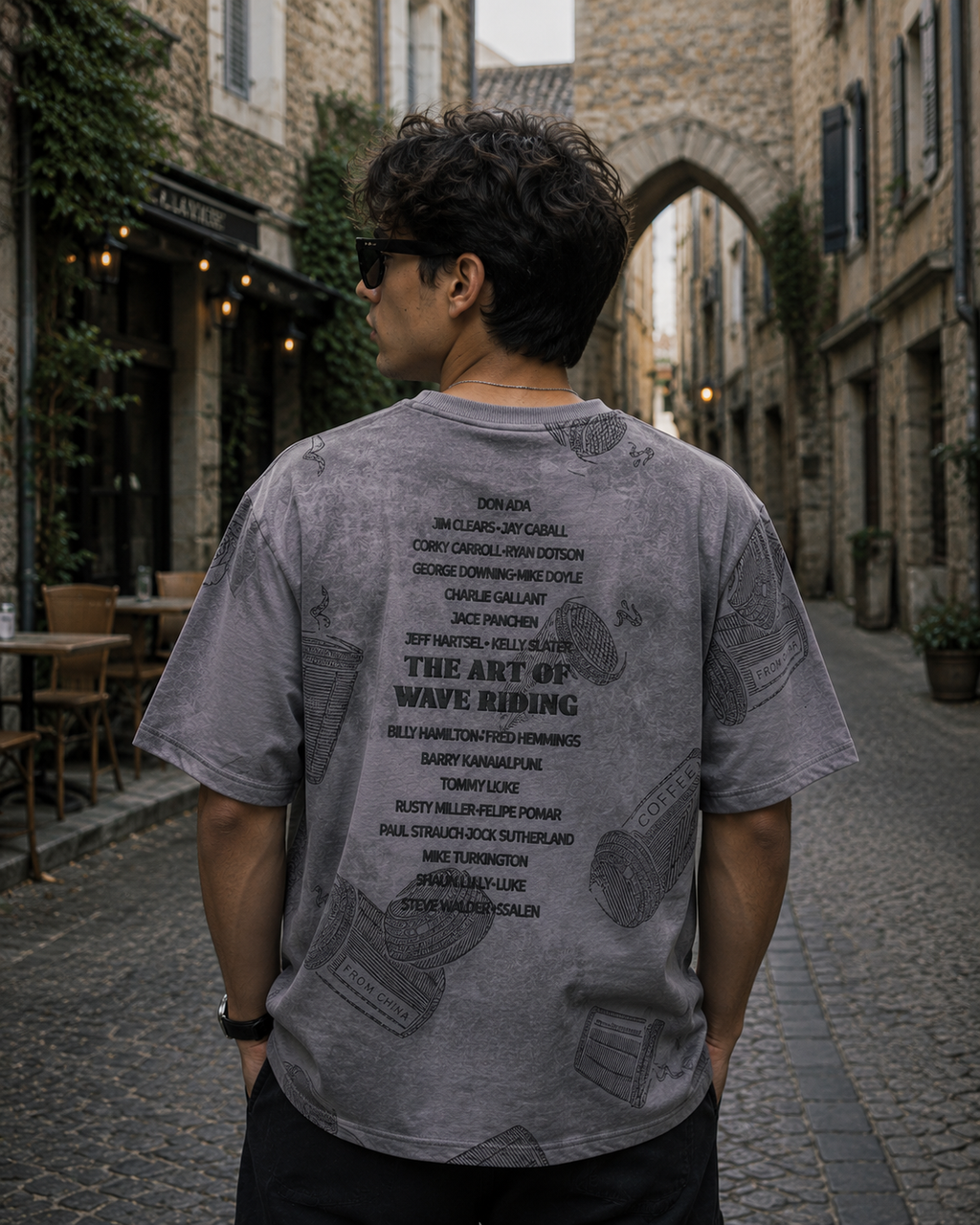 The Stranger'z Store Wave Ride Acid Wash T-Shirt – Ash Grey