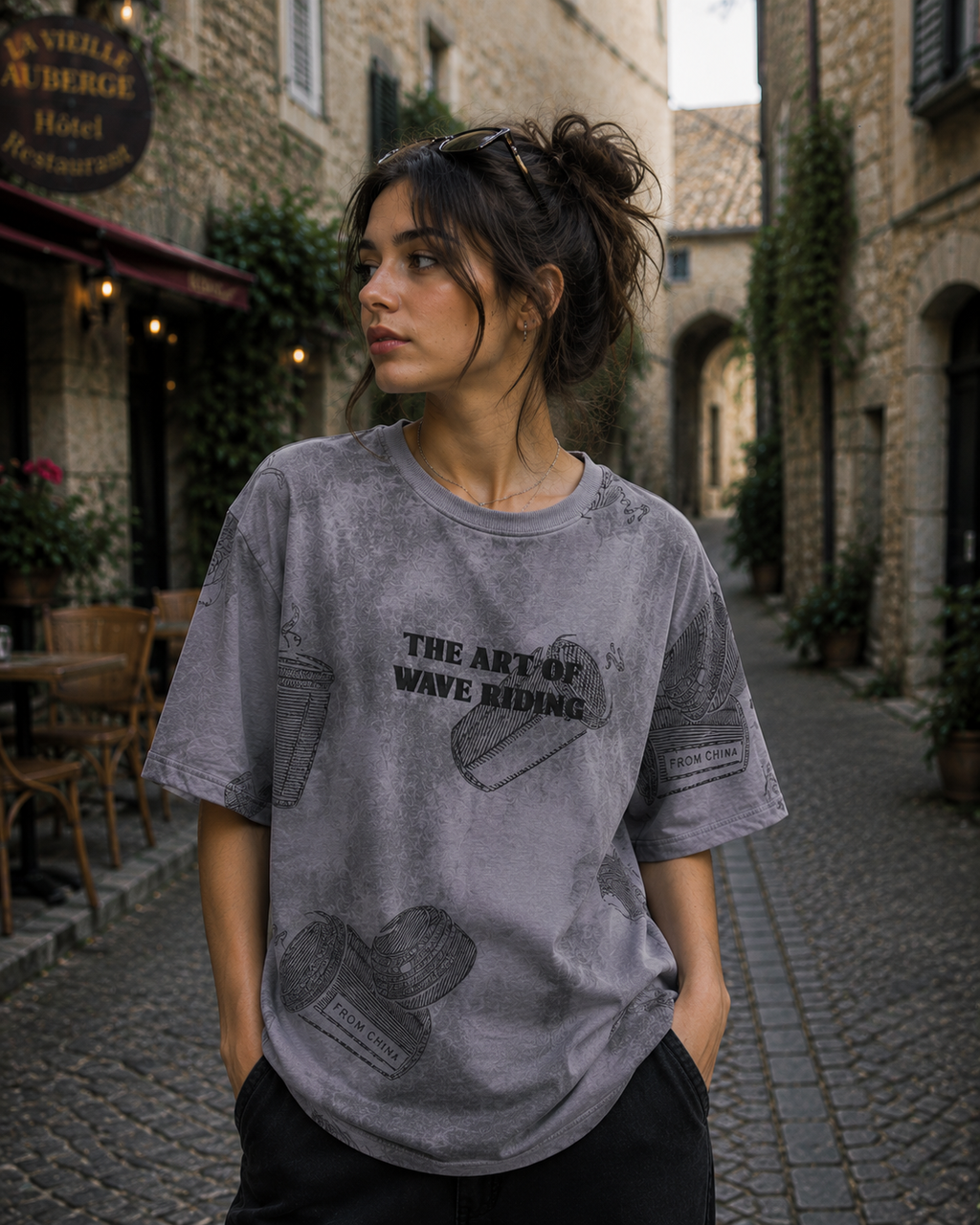 The Stranger'z Store Wave Ride Acid Wash T-Shirt – Ash Grey
