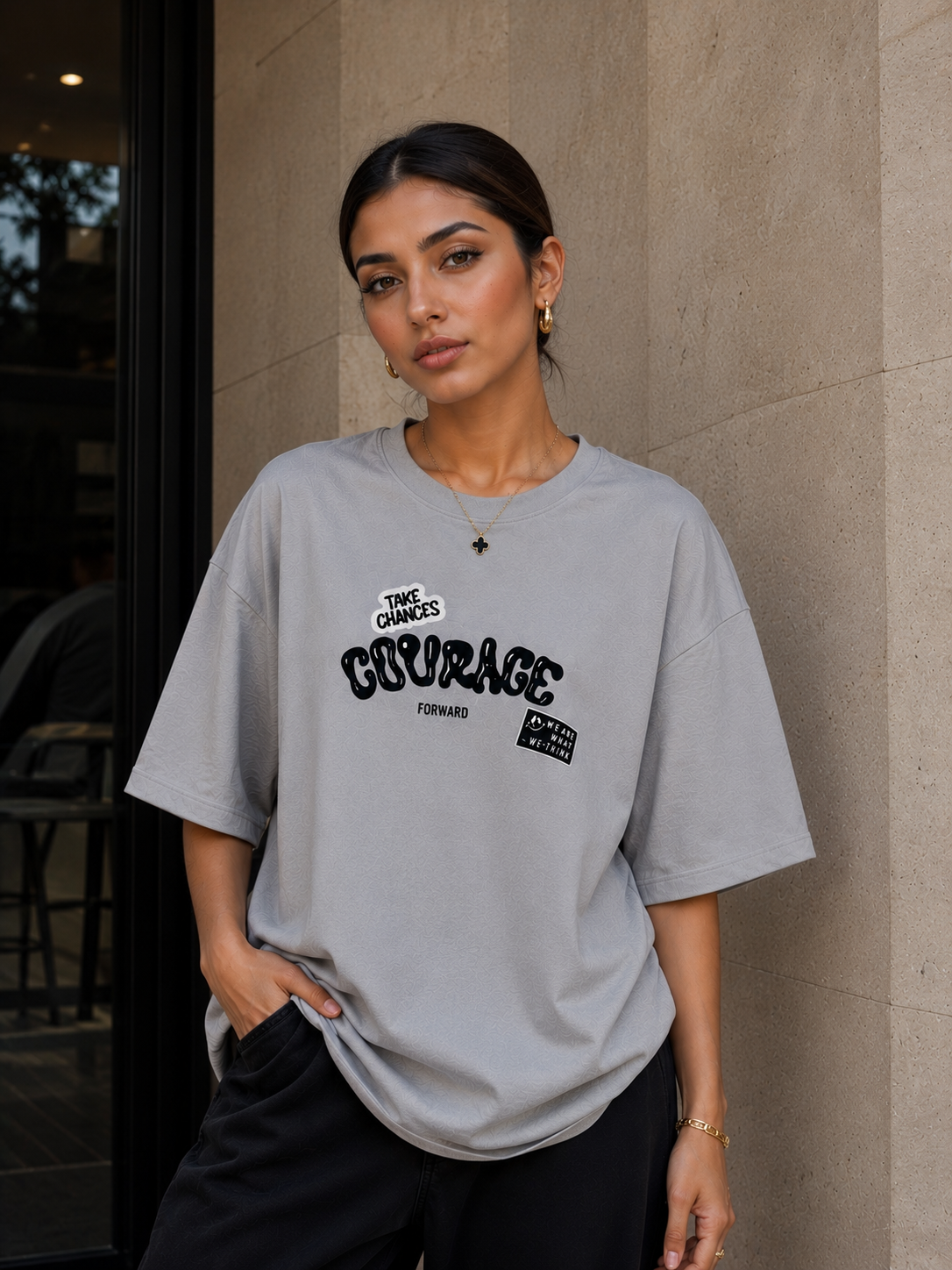 The Stranger'z Store LuxeSilk Drop-Shoulder T-Shirt