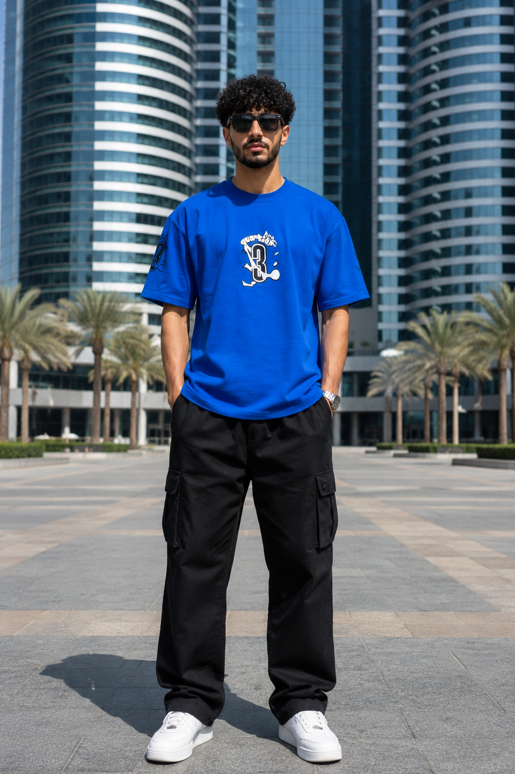 The Stranger'z Store Blue Static 03 Oversized T