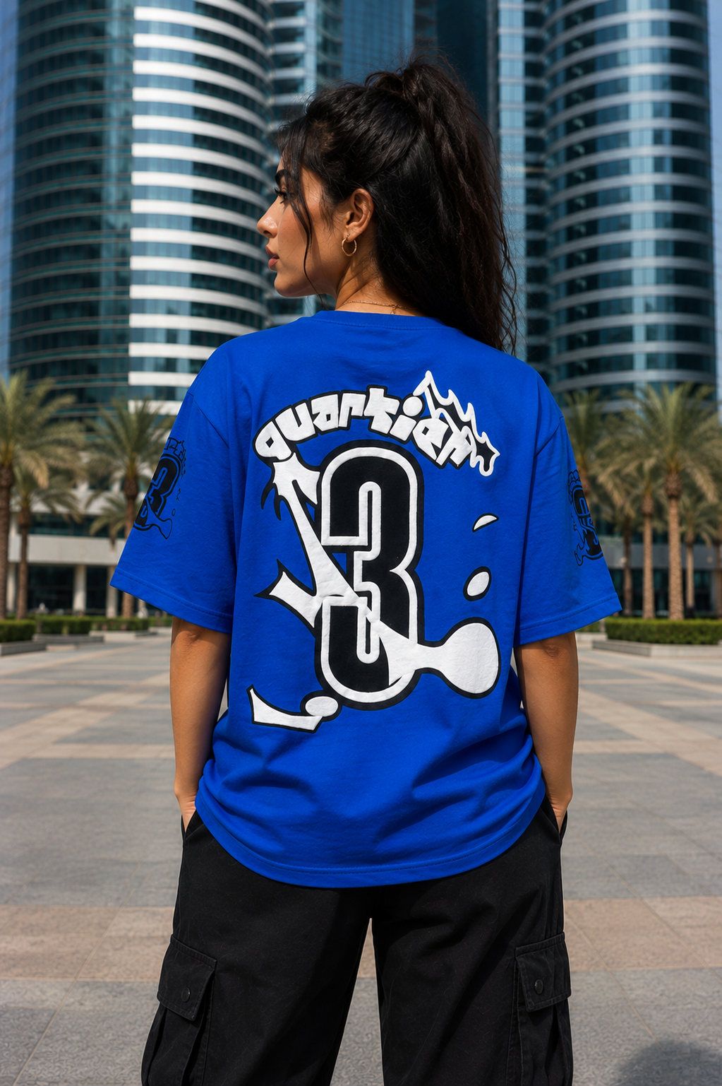 The Stranger'z Store Blue Static 03 Oversized T