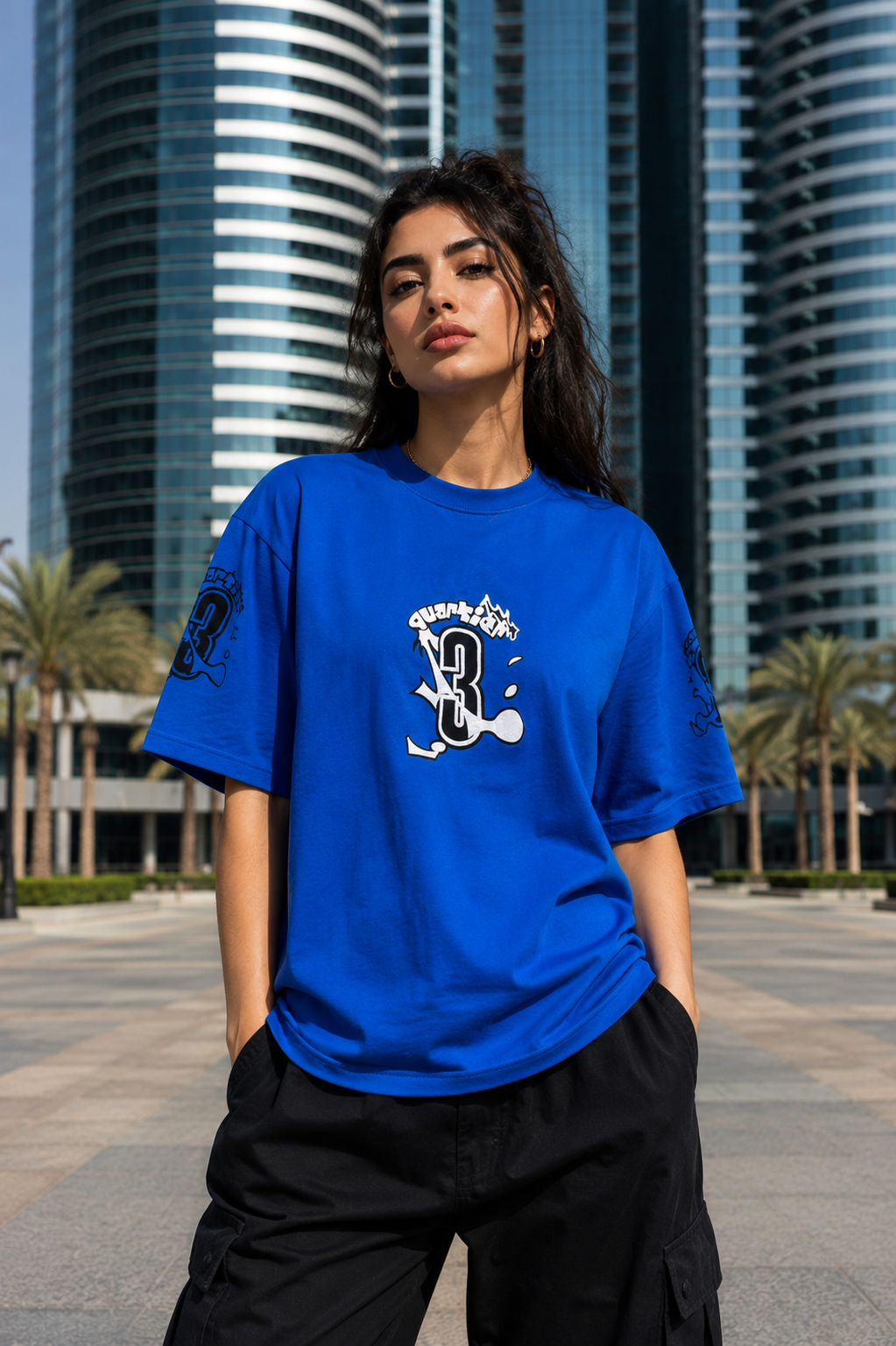 The Stranger'z Store Blue Static 03 Oversized T