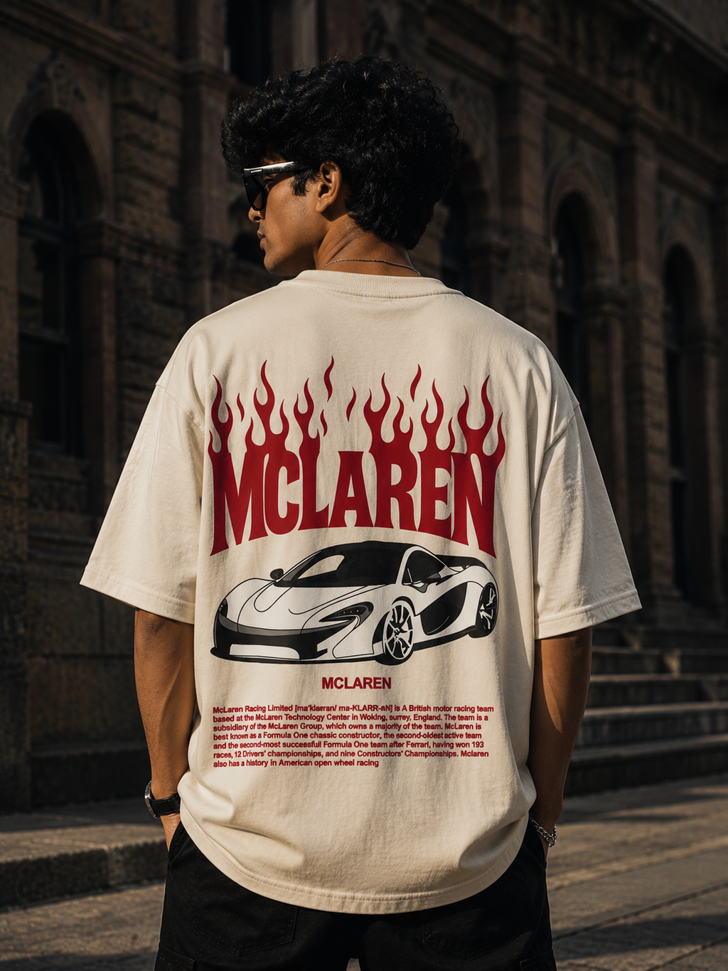 The Stranger'z Store Velocity Blaze Oversized Tee – Cream Edition