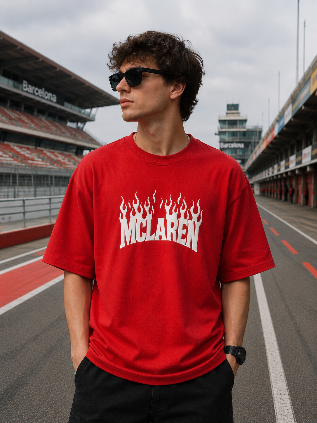 The Stranger'z Store Crimson Apex Oversized Tee